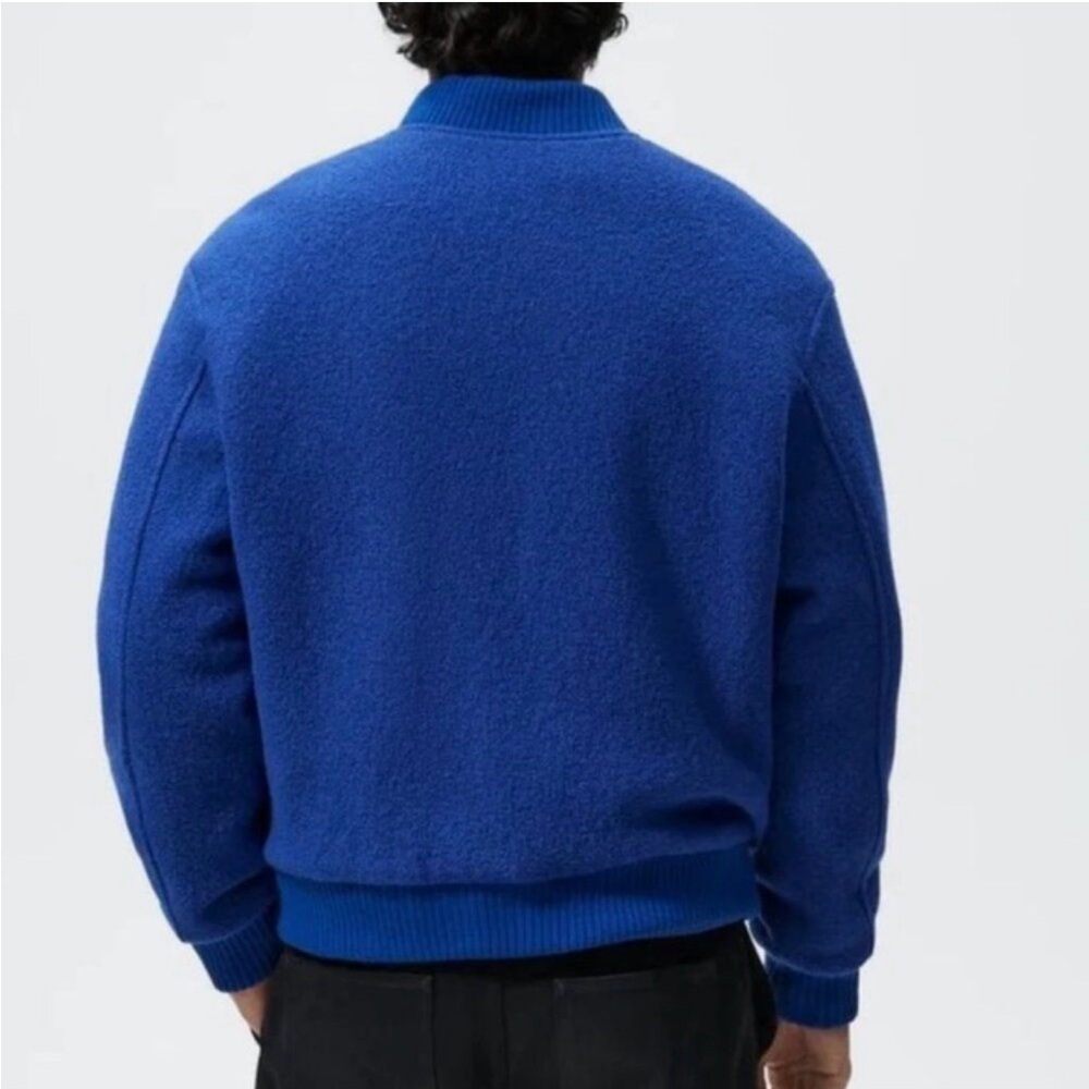 Zara 100% Wool Varsity Bomber Jacket Men's size M - Picture 3 of 13